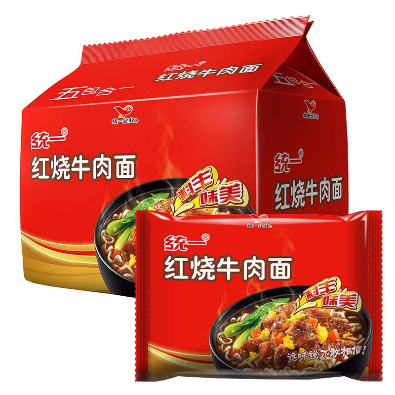 统一红烧牛肉面五连包