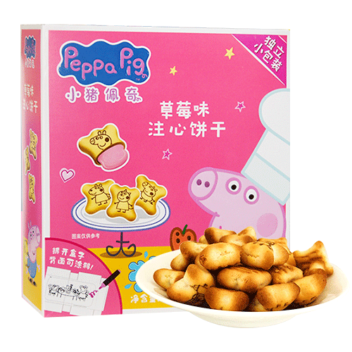 小猪佩奇草莓味注心饼干