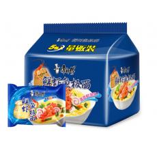 康师傅珍品鲜虾鱼板面五连包