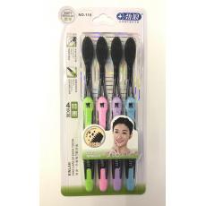 劲浪118备长炭丝深洁牙刷4支装（软毛）