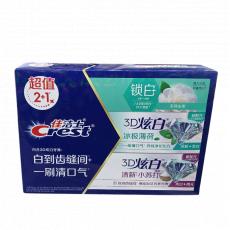 佳洁士3D炫白清新亮白+冰极薄荷＋锁白茉莉山茶味